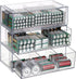 BTSKY 3 Pack Clear Acrylic Battery Storage Organizer for AA, AAA, 9V,