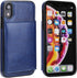 KIHUWEY Compatible with iPhone XR Wallet Case, Premium Leather Kickstand Protective Cover, Blue