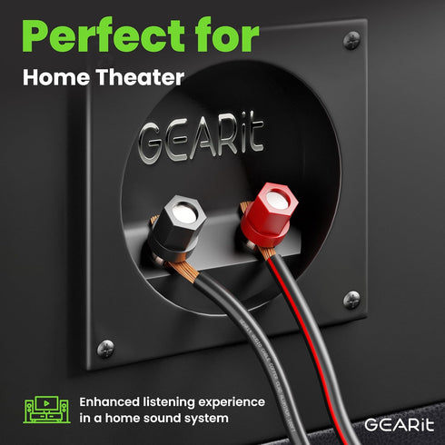 GearIT Pro Series 12AWG Speaker Wire, 50 Feet / 15.24 Meters, Black, Great for Home Theater and Car Speakers