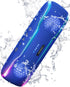 ERKEISEHN Bluetooth Speaker, IPX7 Waterproof Wireless Speaker with Colorful Flashing Light, 25W Super Bass, 24H Playtime