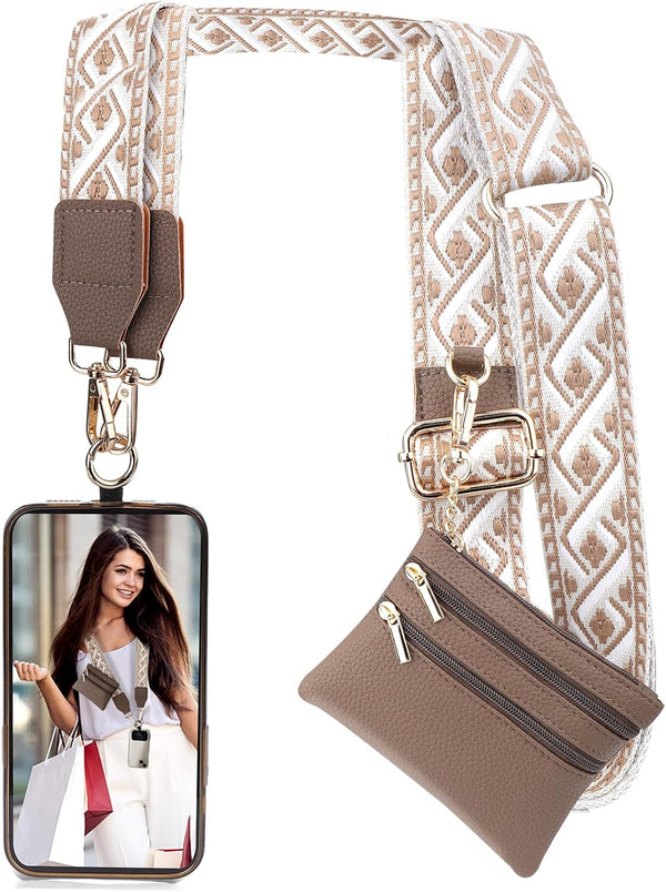 XANGNIER Clip and Go Strap for Phone with Wallet Crossbody, Phone Strap