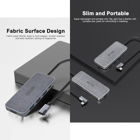 ZSIMC 7-in-1 4K 100W 3 3.0 6, USB C Hub, Docking Station Multiport Adapter with HDMI, Power Delivery, USB Ports, SD/TF