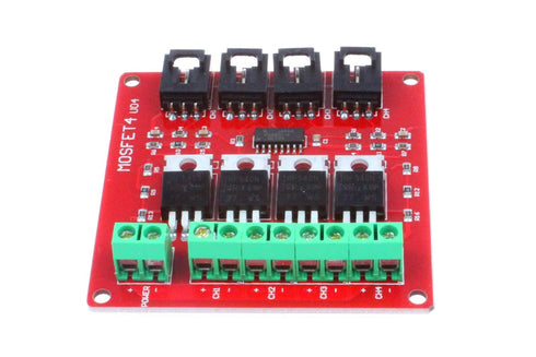 NOYITO 4-Channel MOSFET Switch Module, IRF540 Isolated Power Module (4-Channel, Red)