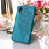 Phone Case for iPhone XR Wallet, Butterfly Floral Embossed PU Leather Flip Cover with Card Holder and Wrist Strap