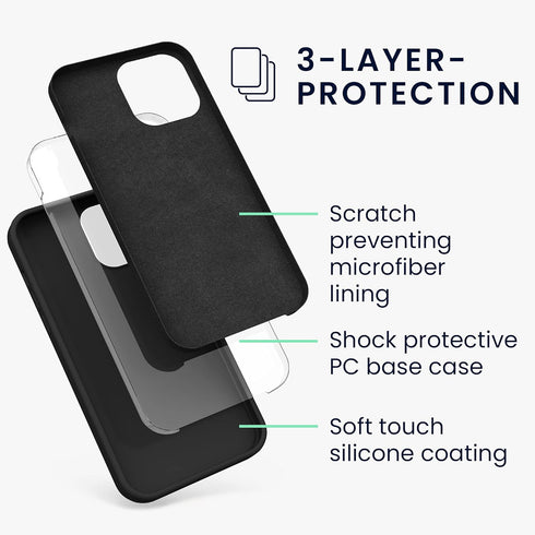 kwmobile Case for Apple iPhone 13 Pro Max - TPU Silicone Phone Cover with Soft Finish - Black
