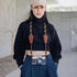 Padwa Lifestyle Camera Strap - 2" Full Grain Leather Ends, Vintage Embroidered Cotton Weave Soft Suede Fabric Padded