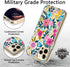 ICEDIO iPhone 12 Pro Max Case with Screen Protector, Clear with Cute Colorful Blooming Floral Patterns for Girls Women,