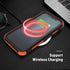 iPhone XR Case, Black Orange, Dropproof Shockproof 3-Layers Heavy Duty Drop Protection with Tempered Glass Screen