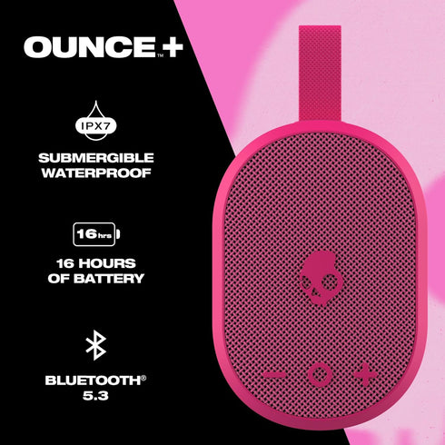 Ounce+ Wireless Bluetooth Speaker - IPX7 Waterproof Mini Portable Speaker with 16 Hour Battery, True Wireless Stereo, and Ballistic Nylon Carry Strap