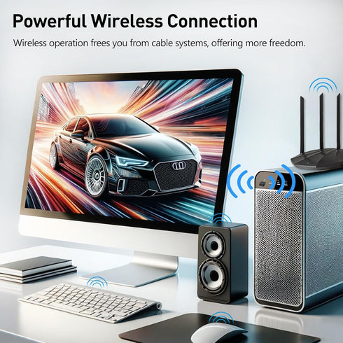 Wansurs 5.3 11/10, Bluetooth Adapter for PC, Bluetooth Dongle, Plug & Play for Windows Bluetooth Transmitter & Receiver