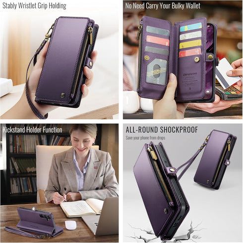 Defencase S26 S26 5G 6.3", for Galaxy Case Wallet with RFID Blocking Card Holder for Women, Elegant PU Leather Magnetic