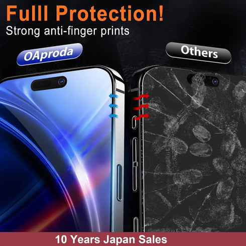 OAproda iPhone 15 Pro Max Screen Protector: 1pc stronger than 3pcs, 9H+ shatterproof, dustproof, case-friendly,