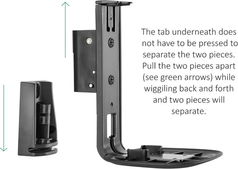ynVISION.DESIGN Adjustable Wall Mount Bracket Compatible with Sonos One, One SL, and Play:1 Speaker | 2 Pack | (Black)