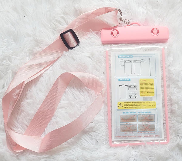 Sea, Sand & Sun Wide Strap Large Waterproof Phone Case, Deluxe Waterproof Pouch, Universal Phone Bag for