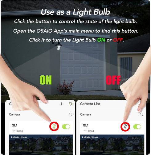 GNCC 2K Bulb 2.4GHz 355 (1-Pack, Light Security Camera, Only, Wireless Outdoor Camera, Full-Color Night Vision, Motion