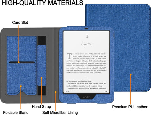 Snowwicase Ebook Case with Stand and Hand Strap,Incompatible Alcatel TCL (Navy Blue)