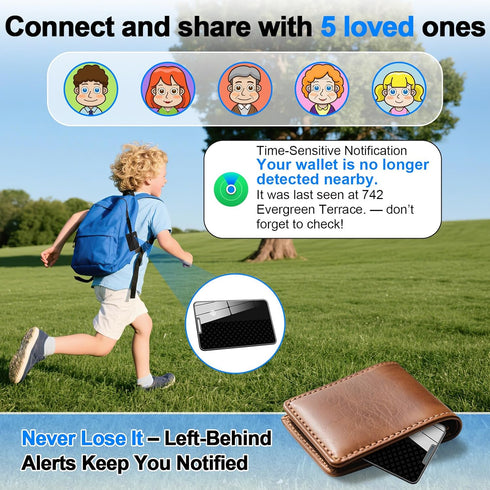 Trendia IP68 Compatible with AirTag Wallet Tracker, Smart Card Finder, Apple MFi Compatible (iOS Only), App Controlled