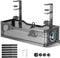 Under Desk Cable Management Tray, No Drill Cable Management Box with Clamp for Desk Wire Management - Black
