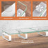 Hemudu Dual Monitor Stand, Desktop Organizer, Monitor Stand Riser for PC, Laptop, Clear HD02T-301