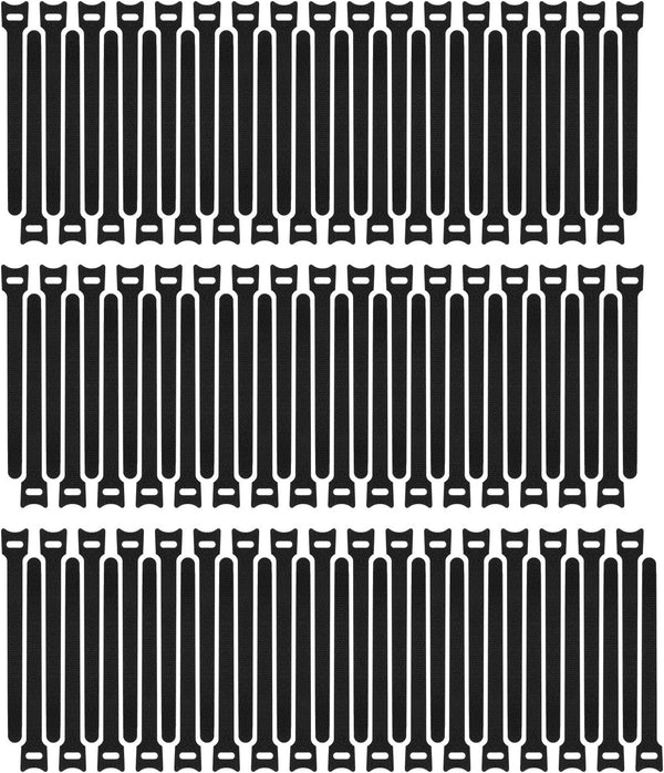 Pasow 100pcs Reusable Fastening Cable Ties Adjustable Wire Management 8 Inch (Black)