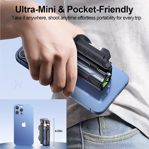 Docaharbour 2025 360 Upgrade Pocketflex Mini Selfie Stick, Extendable Phone Tripod Stand, Portable Flipping Rotating