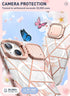 i-Blason Slim Full-Body Protective Case for iPhone 15/14/13 (6.1'') - Marble Pink, MagSafe Compatible, with Camera