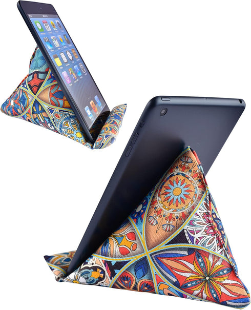 Handmade Phone Pillow Holder - The Wedge Mobile Device Stand - Fabric Phone Stand for All iPhones, All Smartphones! 7 x 6.1 x 5.5 Inches (Manisa)
