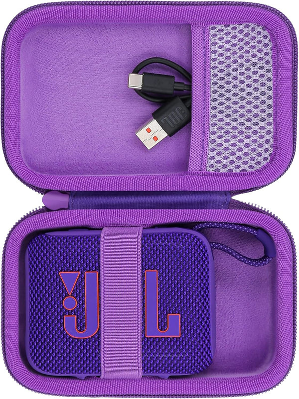 co2CREA Hard Carrying Case for JBL Go 4 Go3 Go 3 Eco, Waterproof Ultra Portable Bluetooth Speaker (Purple Case)