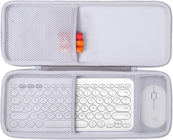co2CREA Hard Case for Logitech Pebble 2 Combo K380 K380s, Off White, Compatible with Wireless Keyboard and Mouse Combo
