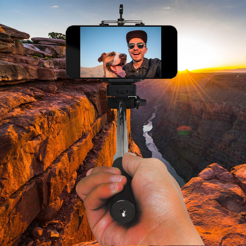 Deco Essentials 33" Telescopic Metal Selfie Stick w/Tripod and Wireless Remote for iOS/Android, Perfect for Travel
