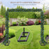 8.2FT 2 Balloon Arch Stand, Square Wedding Arch Frame, Metal Black Heavy Duty Backdrop Adjustable Stand, Extra Clamps