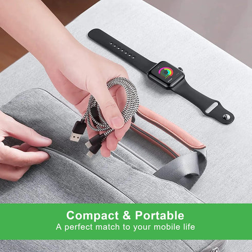 Multi Charging Cable for Apple Watch, 4 in 1 Magnetic Wireless Charger, Nylon Braided Cord for Multiple Devices
