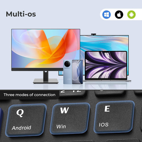 XVX WK60 Mini Folding Keyboard, Portable Bluetooth Pocket-Sized Wireless Travel Keyboard for iPad, iPhone, Tablet,