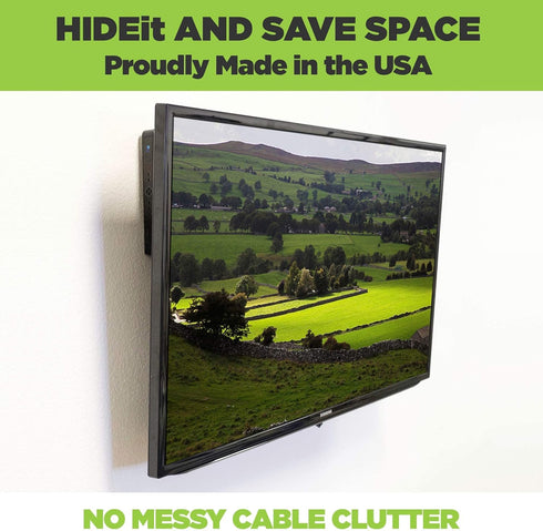 HIDEit Mounts Uni-S VESA Mount, Adjustable Black Steel Wall Mount for Cable Box, DVD Player, Streaming Device