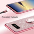 Cute Bling Glitter Phone Case for Samsung Galaxy Note 8, Shockproof 2-Layer Protective Cover with Ring Stand & Lanyard
