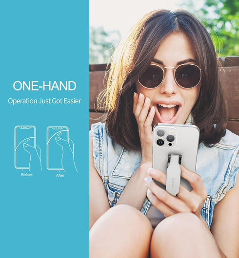 SURITCH 2-in-1 3.94" Phone Grip Strap Finger Loop Holder for Back of Phone, Soft Silicone Gripper Kickstand for iPhone