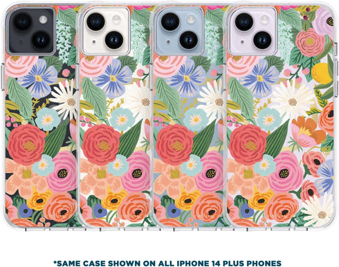 Rifle Paper Co. iPhone 14 Plus Case, Garden Party Blush, Compatible with MagSafe, 10ft Drop Protection