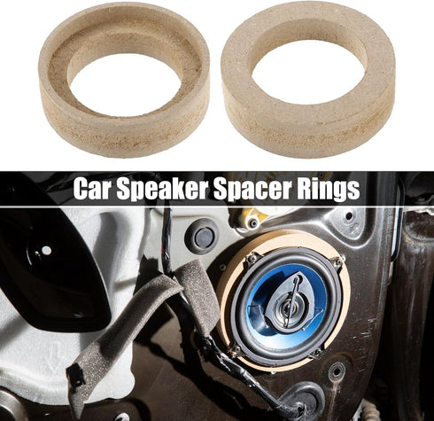 uxcell 4 Pcs Universal 1 Inch Speaker Subwoofer Mounting Spacer Rings Solid Wood Beige by uxcell