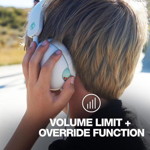 Skullcandy Grom Over-Ear Wired Headphones - Volume-Limiting for Kids, Surf Blue