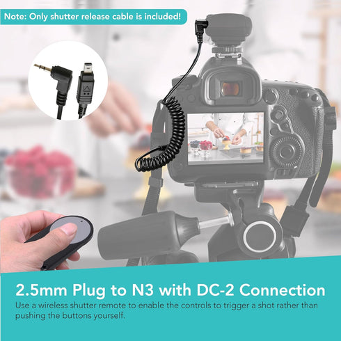 Foto&Tech 2.5mm N3 Camera Remote Control Shutter Release Cable for Nikon D780 Z6 Z7 D7500