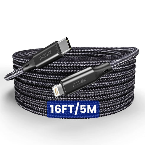 Extra Long iPhone Charger Cord 16Ft, USB C to Lightning Cable Fast Charging for iPhone 13/12/11/Max/XS/XR