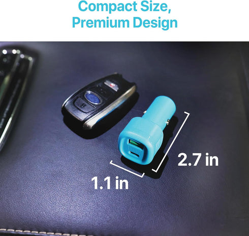 BLACK+DECKER USB C Car Charger, Compact 38W 2-Port Type C Charger with Power Delivery, Compatible with iPhone 15 Series