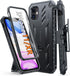FNTCASE Shockproof Phone Case for iPhone 11 & XR - Military Grade Protection, Kickstand & Holster, 6.1 Inch Black