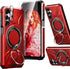 Red Galaxy A15 5G Phone Case: Dual Layer Heavy Duty Protection, Screen Protector, 360° Ring Holder, Camera Lens