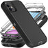iPhone 11 Case - Heavy Duty 3 in 1 Military Grade Shockproof/Dust Proof with 2 Tempered Glass Protectors (Black/Grey)