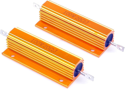 100 Watt 20 Ohm 5% Gold Wirewound Resistors, Electronic Aluminium Shell (Pack of 2)