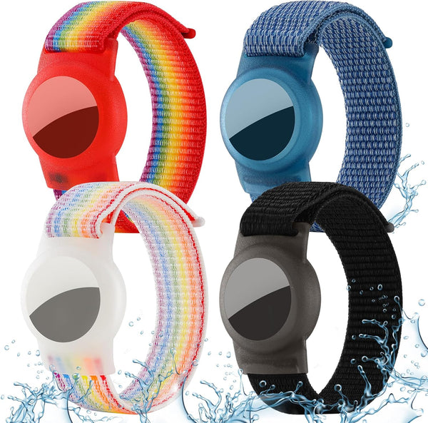 Ztobny Waterproof Bracelet for Airtag (Gen 1 & 2) Kids 4 Pack, Soft