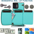 Asuwish iPhone 13 Mini Case - Mint Green Wallet Cover with Zipper, Screen Protector & Card Holder Slot, Leather Stand.