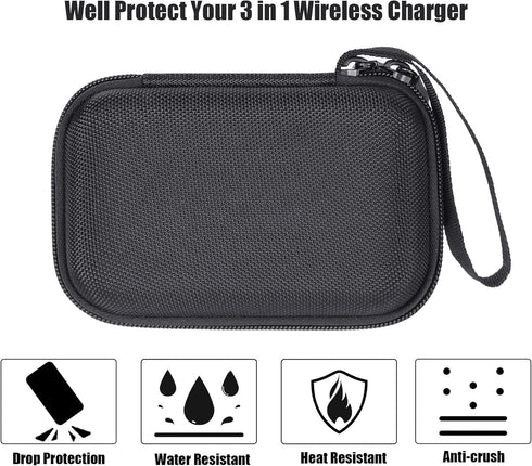 Aenllosi Hard Carrying Case for UCOMX Nano 3 in 1 Foldable Wireless Charging Station (Case Only, Black)