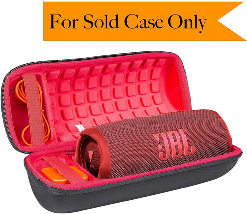 co2CREA Hard Travel Case for replacement for JBL Charge 4 / replacement for JBL Charge 5 Waterproof Bluetooth Speaker (Outside Black and Inside Red)